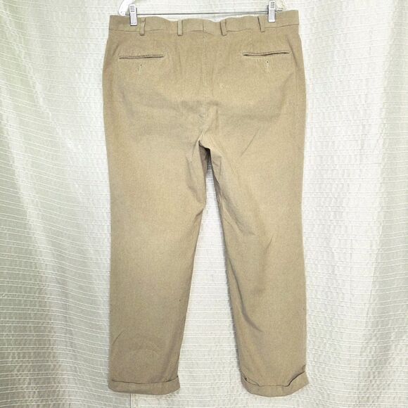 LRL Ralph Lauren Corduroy Pants Pleated Men's 38x30 (act 38x29) Camel Cuffed Hem - Picture 10 of 11